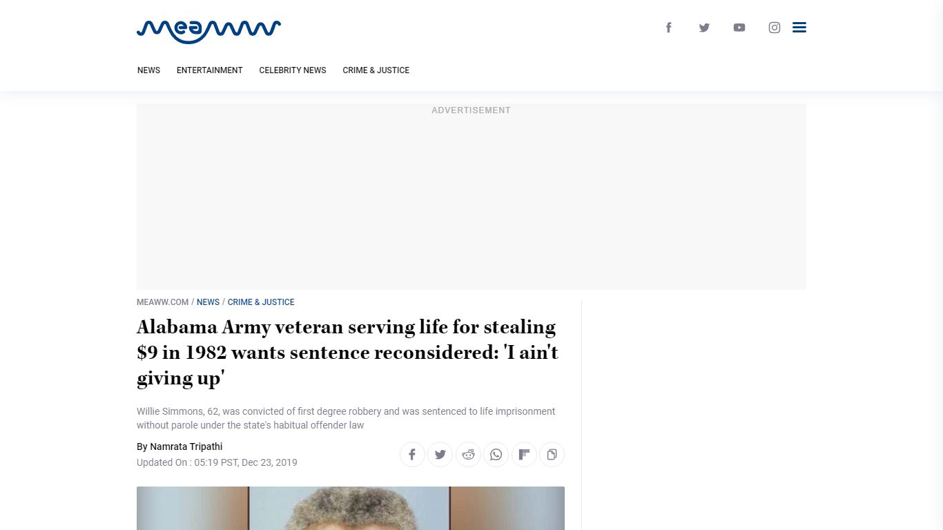 Alabama Army veteran serving life for stealing $9 in 1982 wants ... - MEAWW